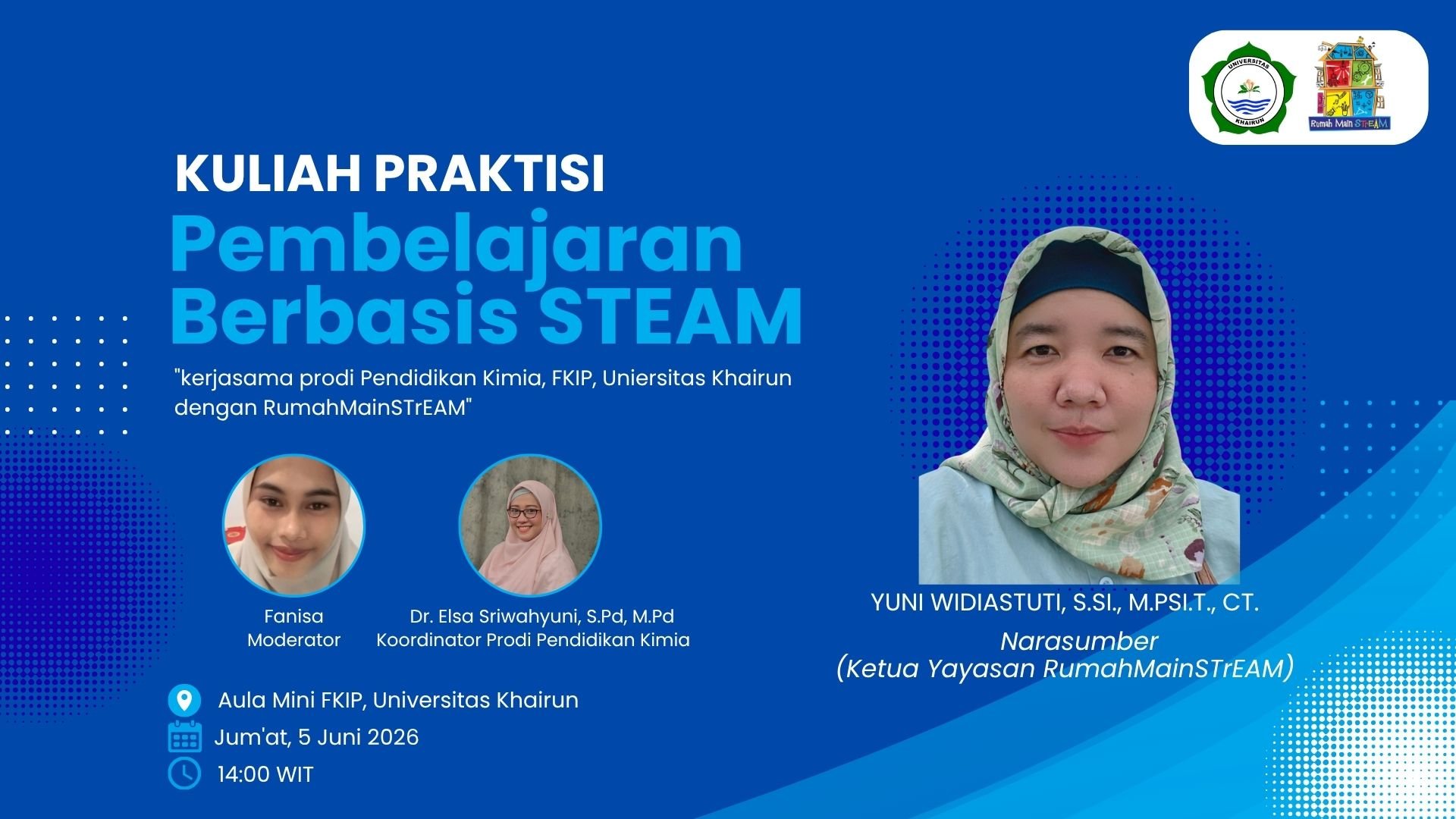 Unkhair Chemistry Education Study Program Holds Guest Lecture on STEAM-Based Learning with Rumah MainSTreAM